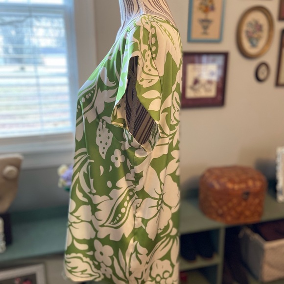 Rachel Roy green and ivory print blouse - Picture 4 of 7